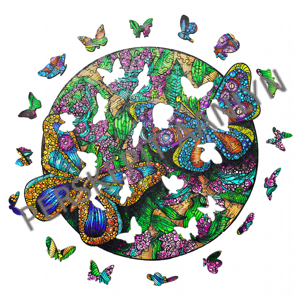 Wooden Puzzle - Butterflies 019 - Image 2
