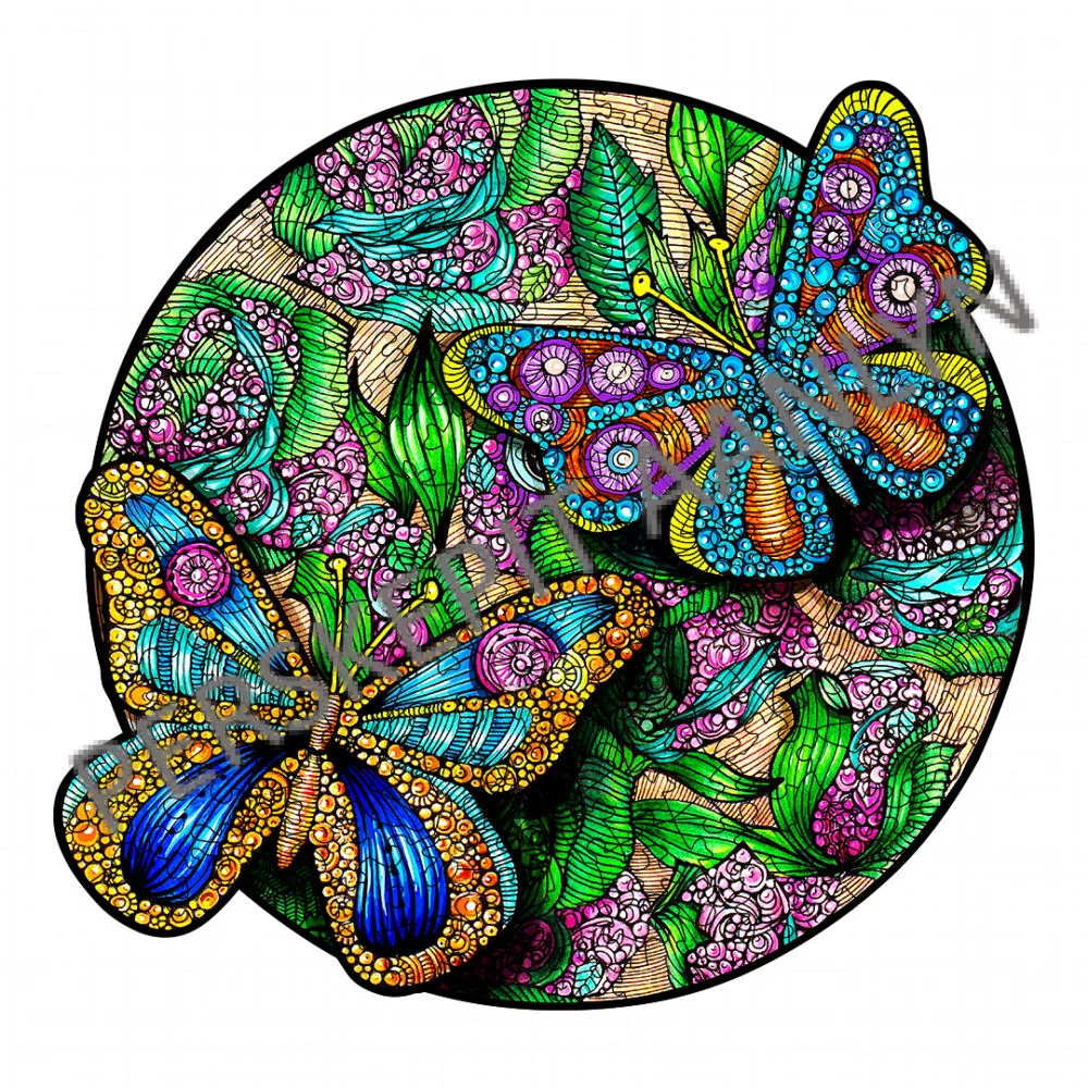 Wooden Puzzle - Butterflies 019