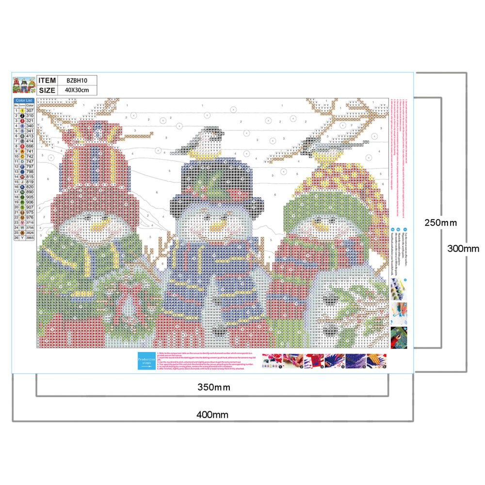Paint By Numbers/Diamond Painting Hybrid DIY Kit_30cm x 40cm-Chrismas 02 - Image 2