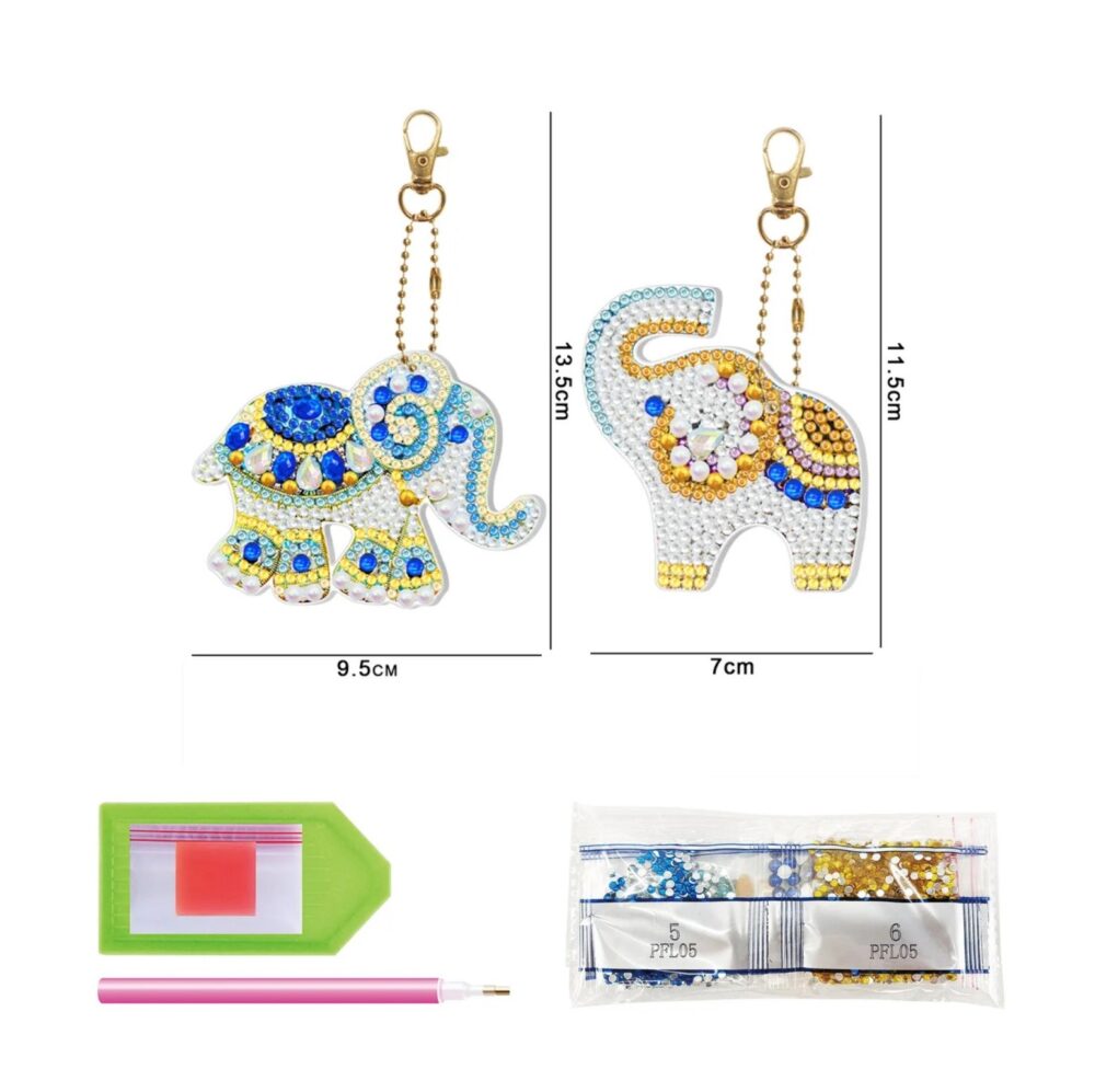 Diamond Painting LED DIY Key Chain Kit _ Elephant KC004 - Image 2