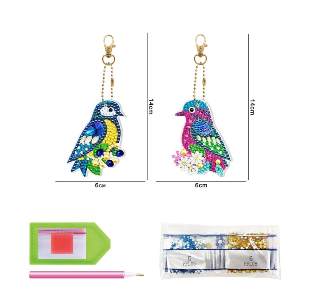 Diamond Painting LED DIY Key Chain Kit _ Bird KC002 - Image 2