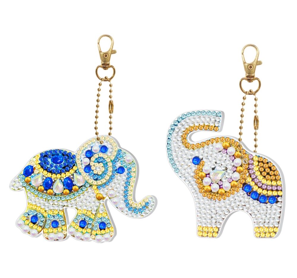 Diamond Painting LED DIY Key Chain Kit _ Elephant KC004
