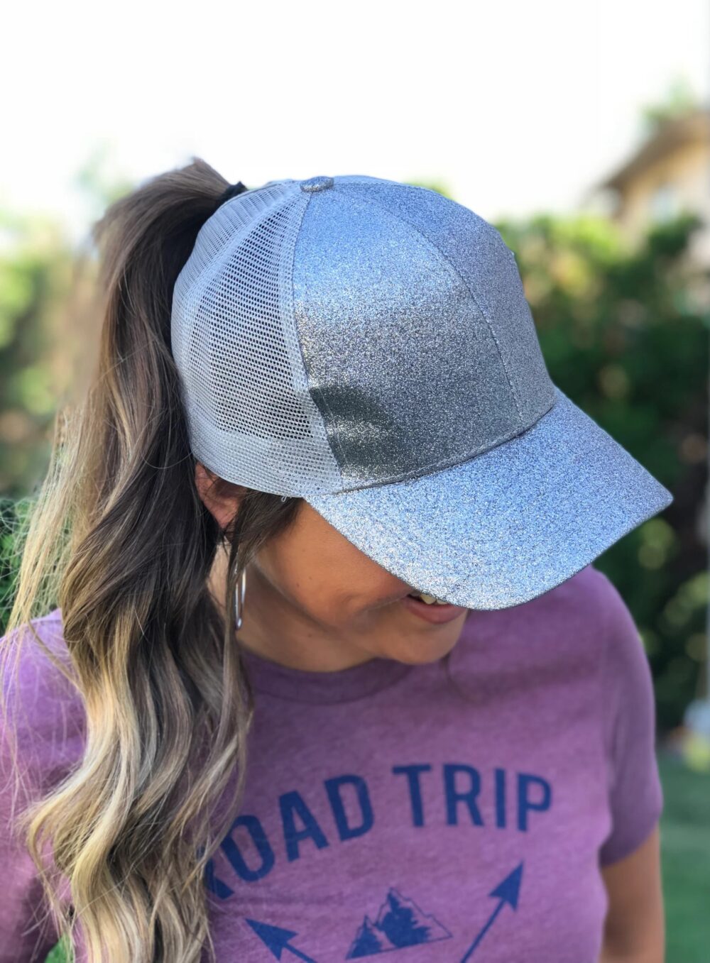 Speedy Pros Women's Ponytail Cap – Distressed Cotton Trucker Hat With Ponytail Slot, Mesh Back, Adjustable Strap