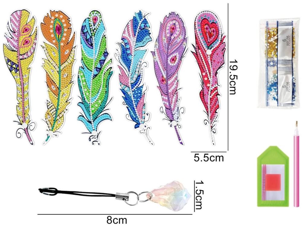 Diamond Painting Pendant Feather Bookmark DIY Kit PB001 - Image 2