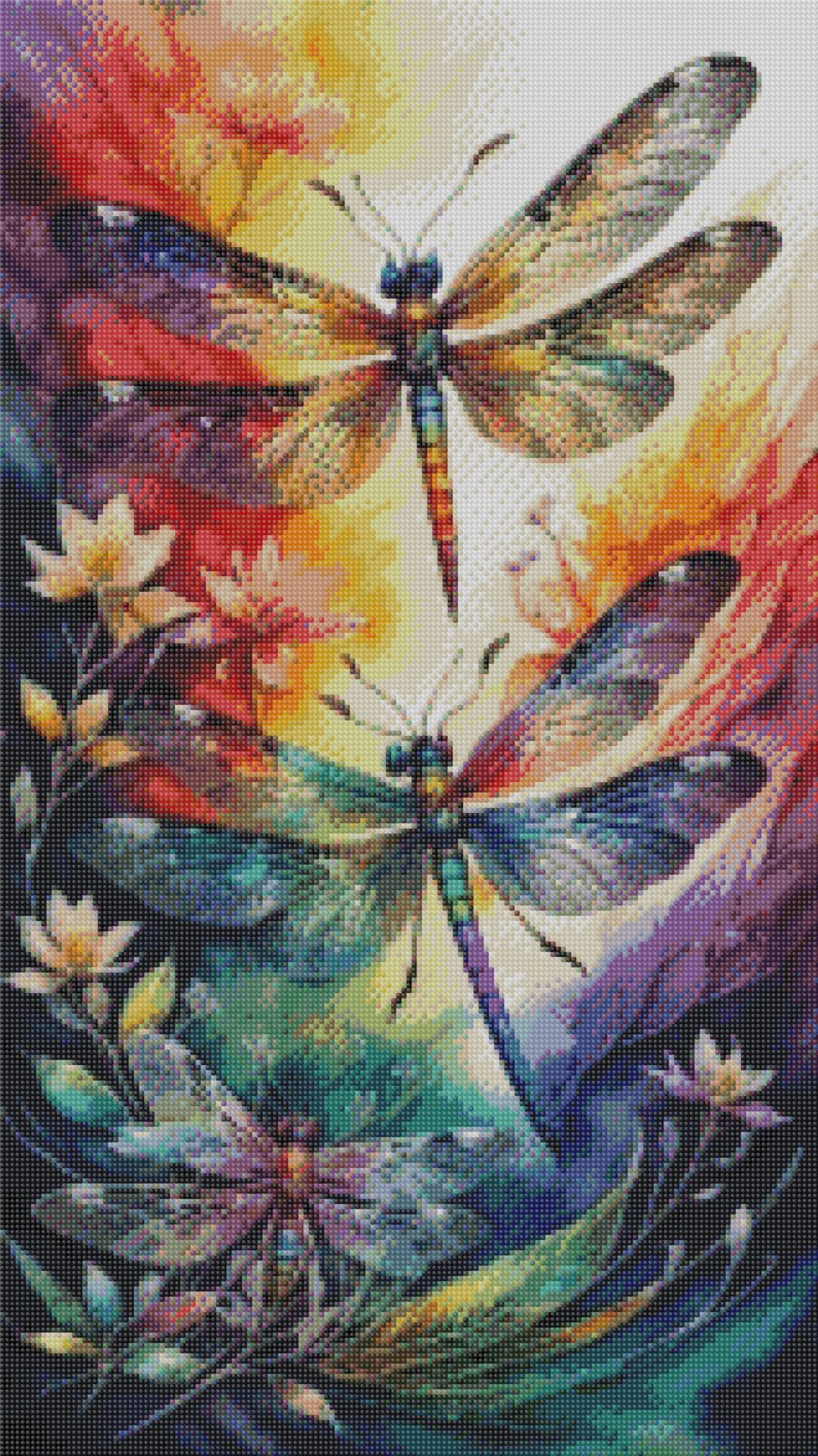 Premium Diamond Painting Round Drill DIY Kit_ 45cm x 80cm Dragonfly PR004 - Image 2