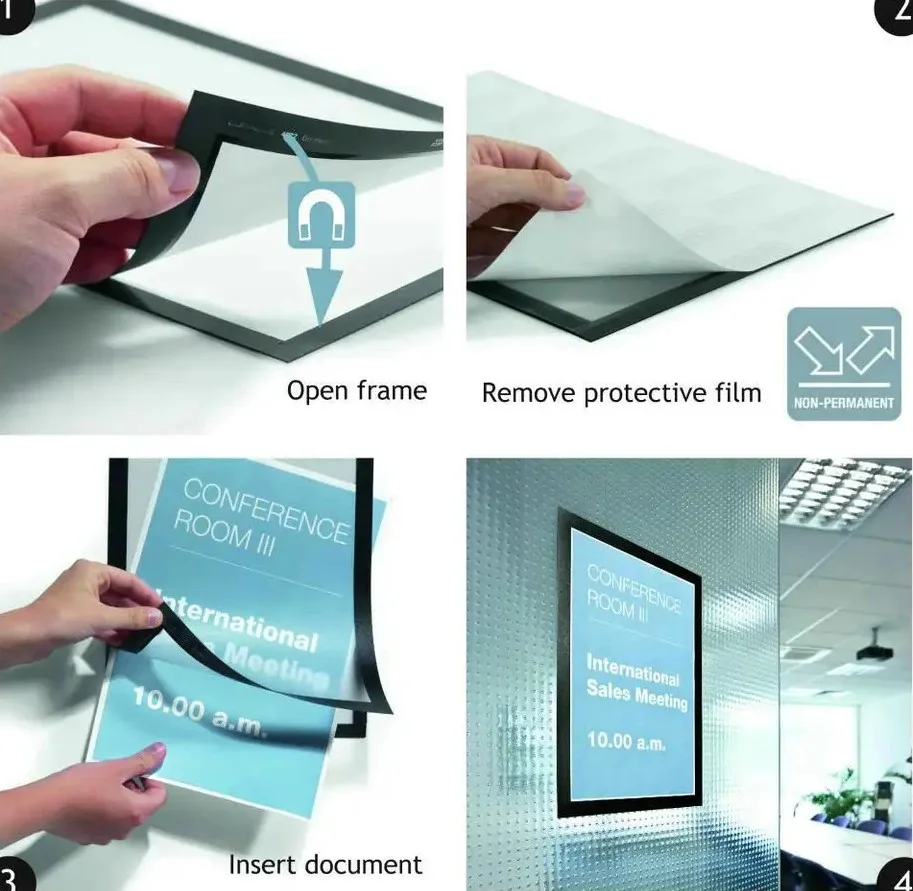 A3 Black Trim Self-Adhesive Magnetic Frame - Image 2