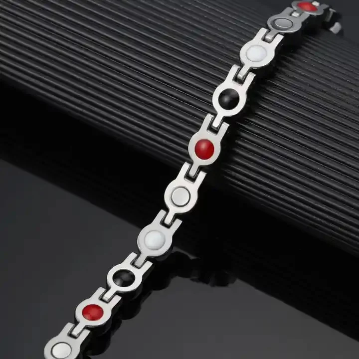 MEEM BioMagnetic Stainless Steel Crystal Bracelet - Rose Pink - Image 5