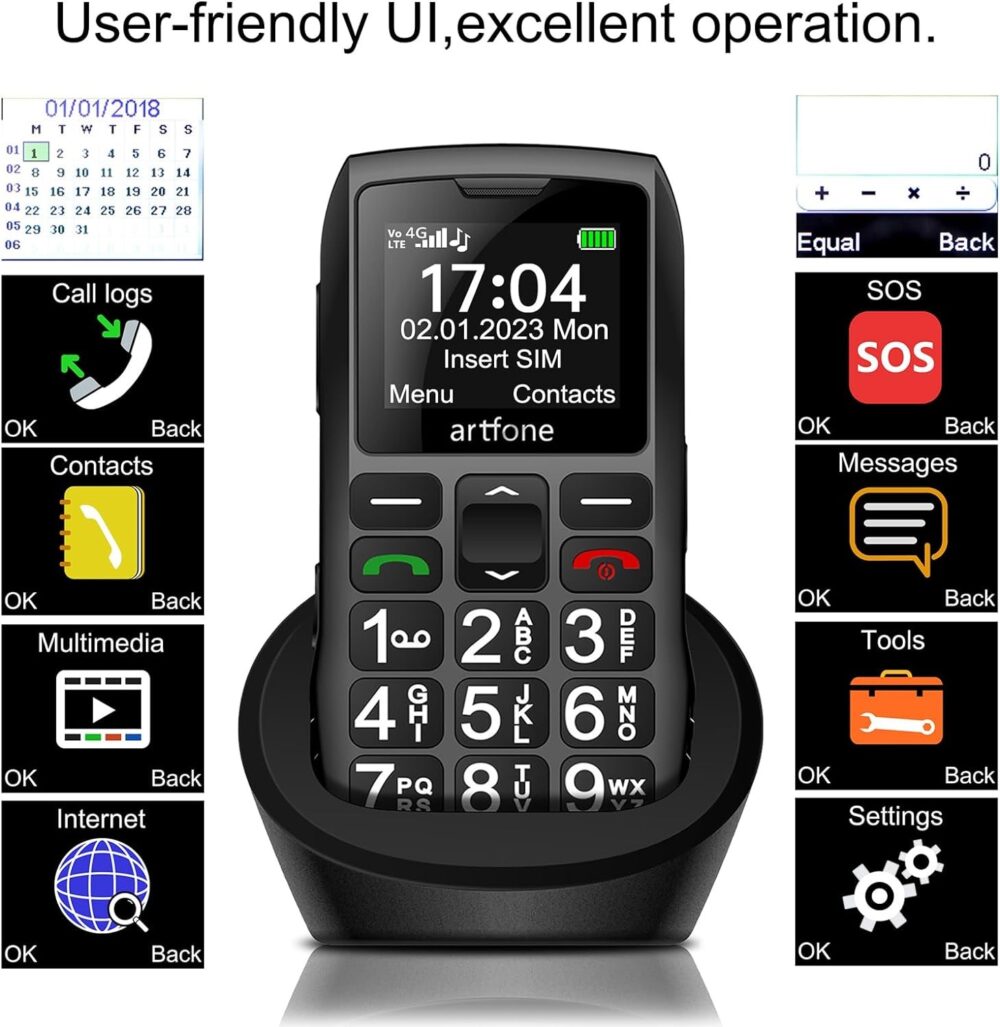 Artfone C1+4G Senior Mobile Device _ SOS Function - Image 3