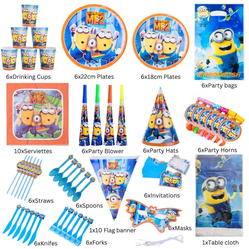 90 Piece Minion Kids Party Decoration Set - KPS03 - Image 2
