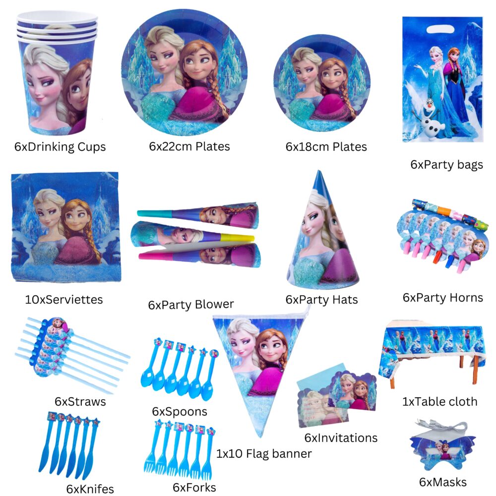 90 Piece Frozen Kids Party Decoration Set - KPS09 - Image 2