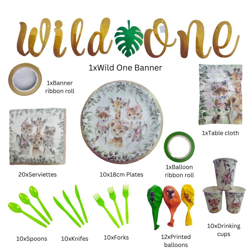 86 Piece Wild One Kids Party Decoration Set - KPS07 - Image 2