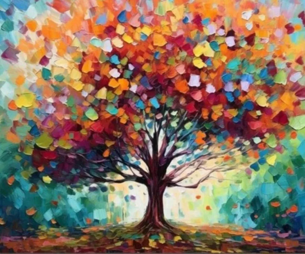Premium Diamond Painting Round Drill DIY Kit Tree _ 60cm x 50cm - G5892