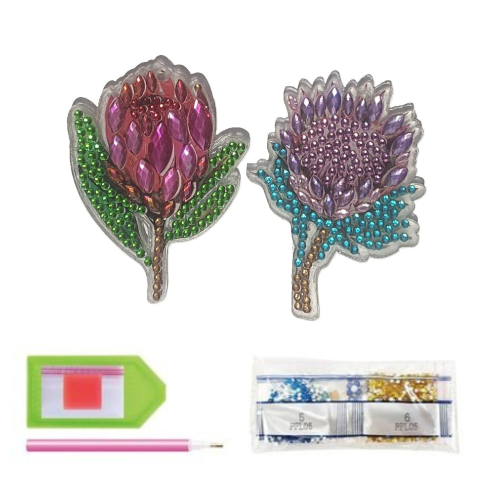 Diamond Painting DIY Key Chain Kit_ Protea DPKC01 - Image 2